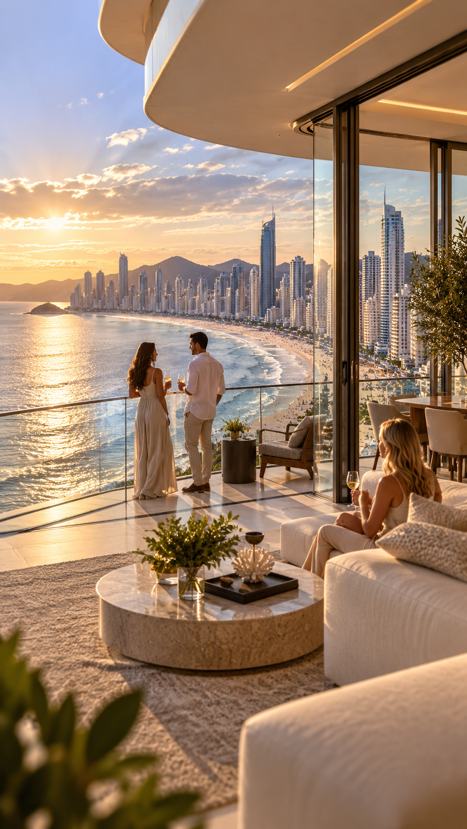 Apartamento de alto padrão com vista para o mar e skyline de Balneário Camboriú